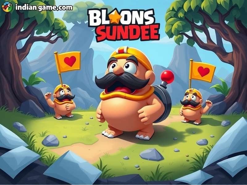Bloons TD 6 gameplay screenshot with monkeys and bloons