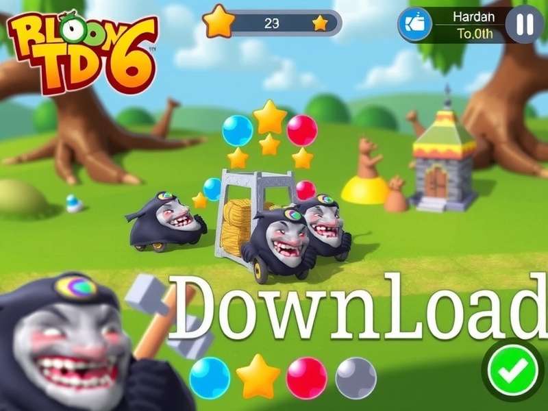 Bloons TD 6 2025 gameplay screenshot showing advanced towers and bloons