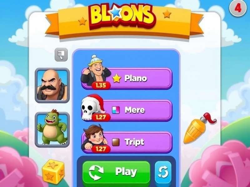 Bloons TD 6 Mod Menu interface showing unlimited money and unlocked heroes
