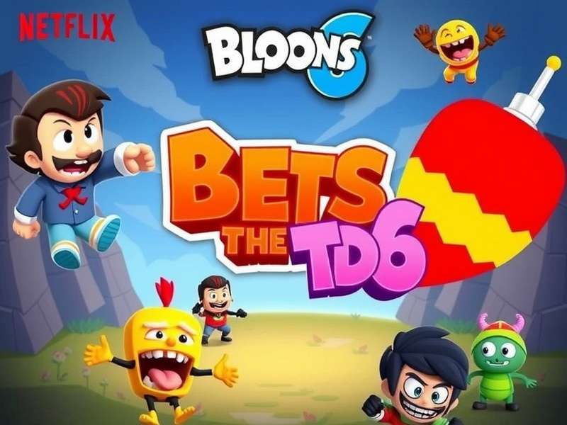 Bloons TD 6 Netflix interface showing clean UI without ads