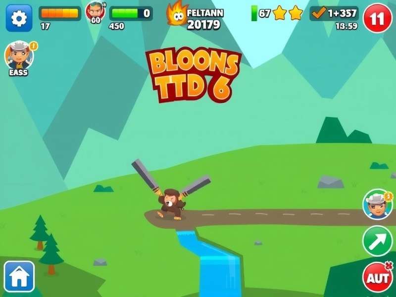 Bloons TD 6 Hacked APK Gameplay Screenshot showing unlimited money and unlocked heroes