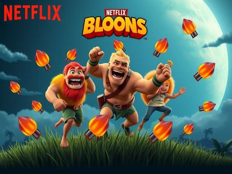 Bloons TD 6 Netflix Desperado hero in action, shooting bloons with dual pistols