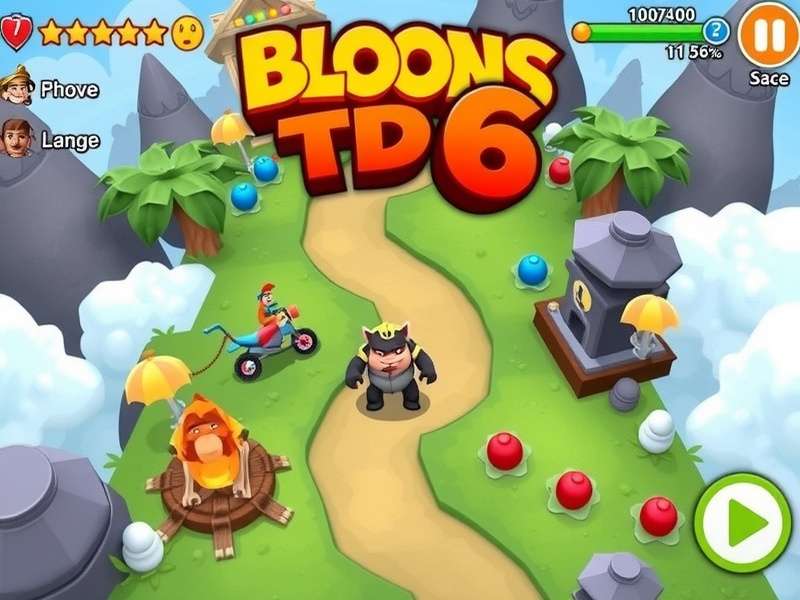Bloons TD 6 download interface on multiple platforms including Steam, iOS and Android