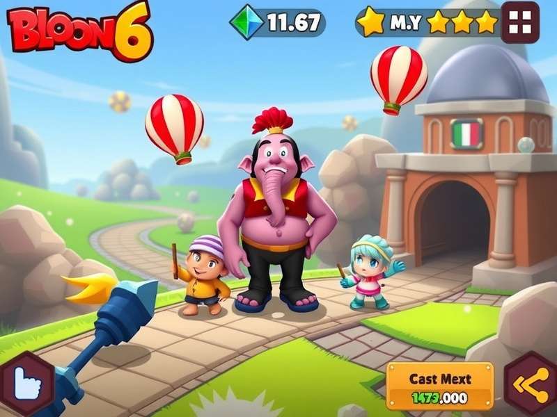 Bloons TD 6 gameplay screenshot showing towers and bloons