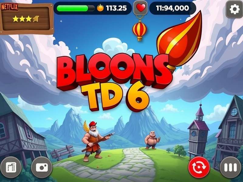 Advanced strategy map for Bloons TD 6 showing tower placements