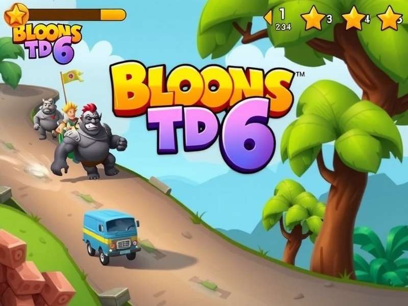 Bloons TD 6 Gameplay on PC showing advanced towers and bloons