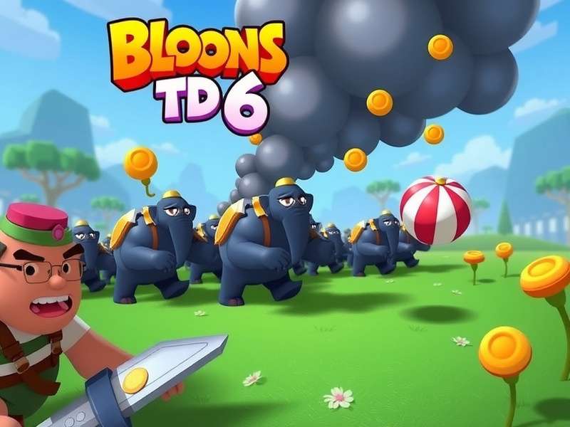 Bloons TD 6 gameplay screenshot showing monkeys and bloons