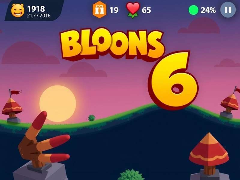 Bloons TD 6 Netflix gameplay screenshot showing intense tower defense action