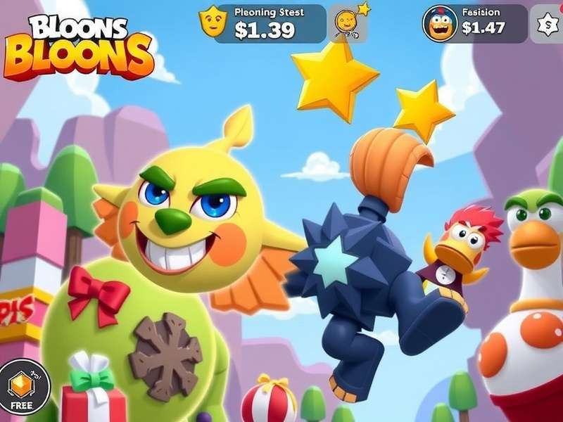 Bloons TD 6 Free gameplay screenshot showing towers and balloons