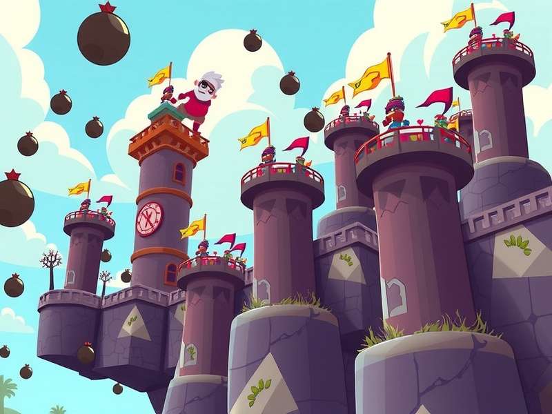 Bloons TD 6 gameplay showcasing multiple monkey towers attacking colorful bloons