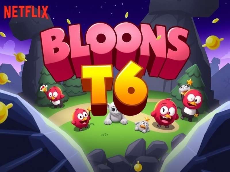 Gameplay screenshot of Bloons TD 6 running on a PC via Netflix, showing detailed graphics and tower interface