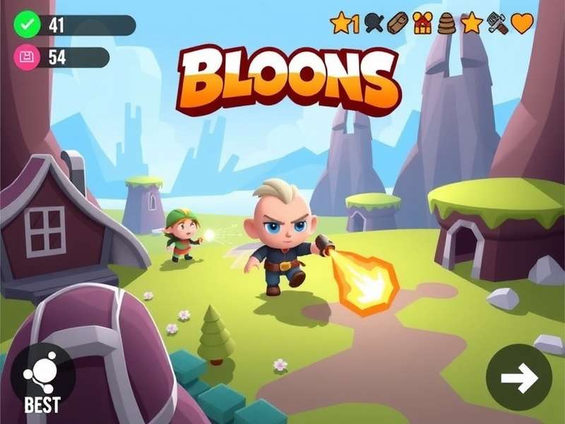 Gameplay screenshot of Bloons TD 6 Ultima Version showing advanced towers and maps