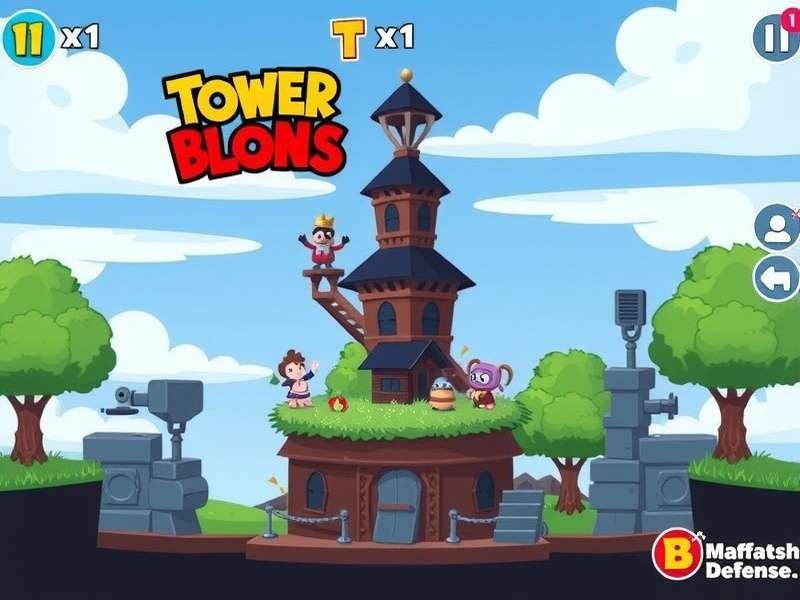 Colorful gaming setup with monkey figurines representing Bloons TD 6