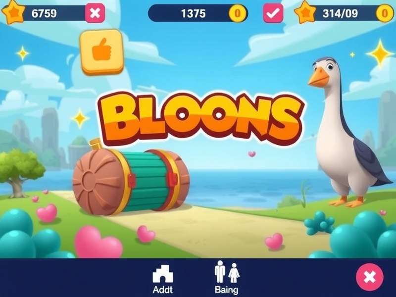 Bloons TD 6 gameplay with monkey towers popping bloons on a vibrant map