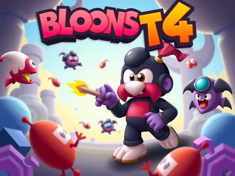 Bloons TD 6 gameplay screenshot showing monkey towers and bloons