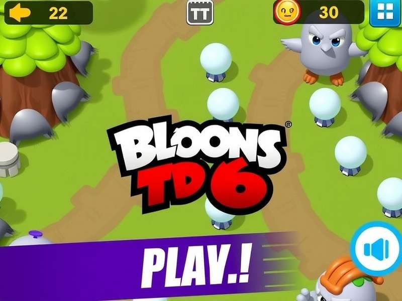 Bloons TD 6 free download mobile — hero banner showing monkeys and balloons