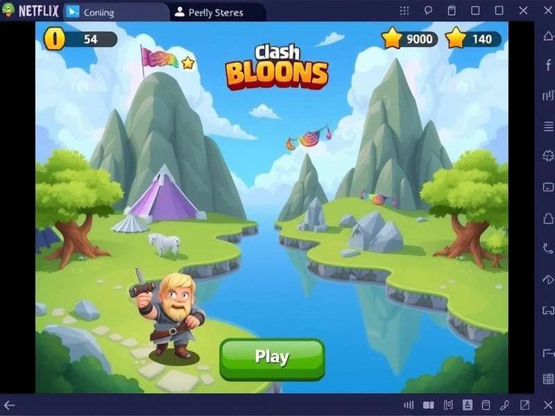 Bloons TD 6 Netflix Edition on PC gameplay screenshot showing monkeys popping bloons